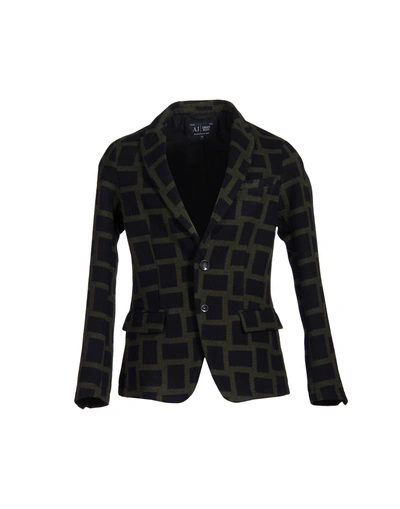 Armani Jeans Blazer In Military Green