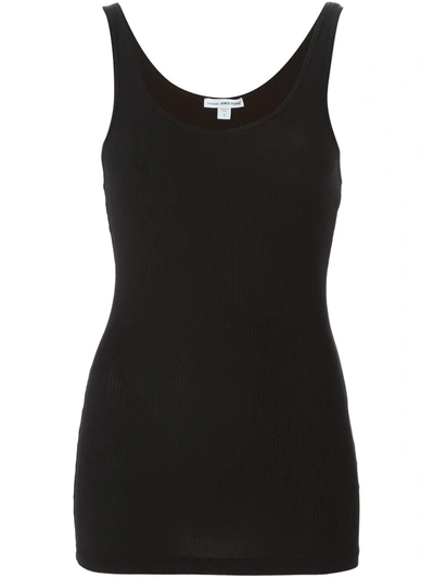 James Perse The Daily Ribbed Stretch-cotton Tank In Black