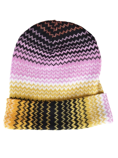 Missoni Zigzag Knitted Beanie In Multicolor