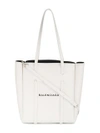 BALENCIAGA WHITE EVERYDAY SMALL LEATHER TOTE BAG,489813D6W2N12444176