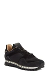 Valentino Garavani Rockstud Camo Trainer Sneakers In Black