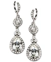 Givenchy Silver-tone Crystal Element Double Drop Earrings In Silver