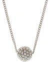 Givenchy Crystal Fireball Pendant Necklace 16" + 2" Extender In Silver