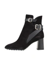 TOD'S 7CM BLACK SUEDE BOOTS,9042831