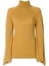 PRINGLE OF SCOTLAND PRINGLE OF SCOTLAND FLARED SLEEVE TURTLENECK JUMPER - NEUTRALS,PWZ18912392611