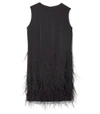 SALONI Black Ophelle Feather Dress,SBZ1831