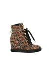 CASADEI TWEED LACE-UP SNEAKERS,9034412