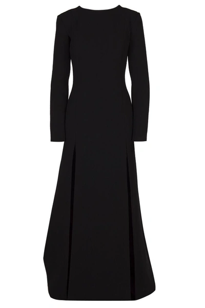 Fausto Puglisi Lace-up Wool Crepe Dress W/ Front Slits In Black
