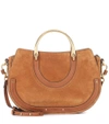 CHLOÉ PIXIE LEATHER AND SUEDE SHOULDER BAG,P00282827