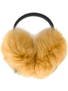 ANYA HINDMARCH ANYA HINDMARCH YELLOW FUR SMILEY EAR MUFFS,97555112394088