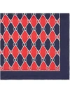 GUCCI GUCCI GUCCI RHOMBUS PRINT SILK SCARF - BLUE,4888673G00112473164