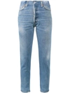Re/done Taillenhohe Cropped-jeans In Blue