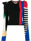 RONALD VAN DER KEMP patchwork ruched wool sweater,5K412441874