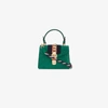 Gucci Sylvie Mini Chain-embellished Alligator Shoulder Bag In Emerald Green