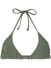 Gloria Coelho Buckle Triangle Bikini Top In Green