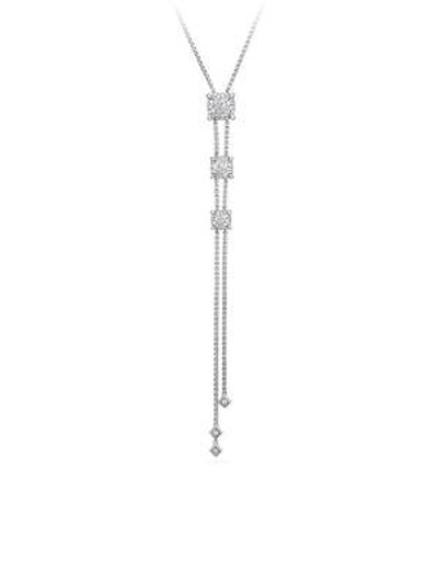 David Yurman Châtelaine® Pavé Diamonds & Sterling Silver Y Necklace In White/silver