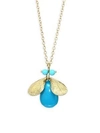 ANNETTE FERDINANDSEN Fauna Jeweled Bug Natural Turquoise & 14K Yellow Gold Necklace