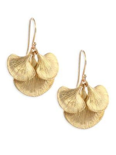 Annette Ferdinandsen Small Gingko Cluster Earrings In Yellow Gold