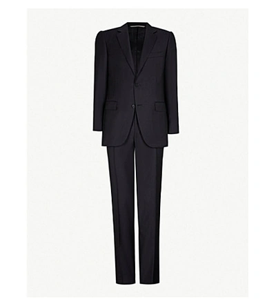 Canali Regular-fit Wool-twill Suit In Nero