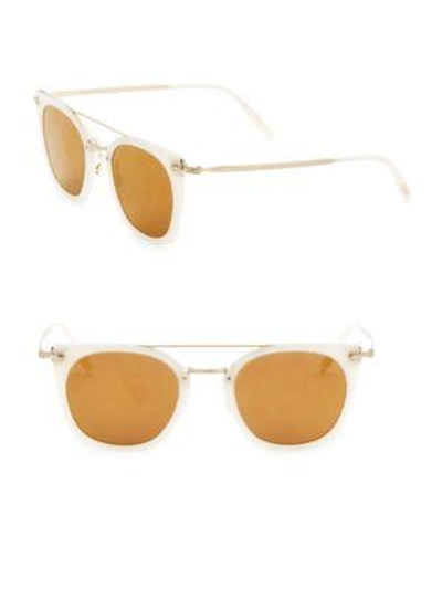 Oliver Peoples Dacette 50mm Mirrored Square Sunglasses In White