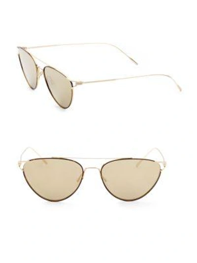 Oliver Peoples Floriana 56mm Mirrored Cat Eye Sunglasses In Dtbk/taupe Flash Mirror