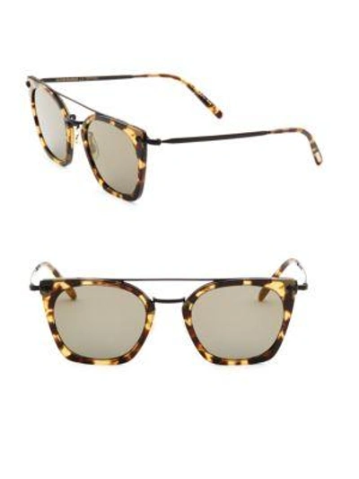 Oliver Peoples Women's Dacette Brow Bar Mirrored Square Sunglasses, 50mm In Gold