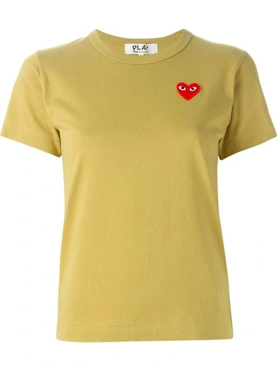 Comme Des Garçons Play Logo Patch T-shirt In Yellow