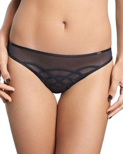 Chantelle Babylone Sheer Mesh Thong In Black