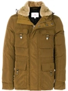 PEUTEREY padded fur-trim jacket,PEU23590118129412415795