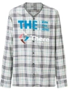 Lanvin Printed Checked Shirt In Grey