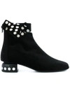 PIERRE HARDY POLKA DOT SEQUIN BOOTS,ND05FABRICBLACKSILVER12470432