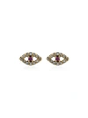 ILEANA MAKRI DIAMOND & RUBY ROSE GOLD EYE EARRINGS,0210060231612317253