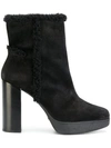 TOD'S FAUX SHEARLING-TRIMMED ANKLE BOOTS,XXW41A0V720BYE12469773