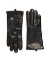 SAKS FIFTH AVENUE WOMEN'S LEATHER CASHMERE LINED TECH GLOVES,0400090576943
