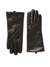 SAKS FIFTH AVENUE WOMEN'S POLISHED LEATHER CASHMERE LINED TECH GLOVES,0400090576840