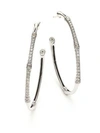 JOHN HARDY Bamboo Diamond & Sterling Silver Hoop Earrings/1.6",0400093856714