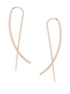 SAKS FIFTH AVENUE 14K ROSE GOLD CROSSOVER THREAD EARRINGS,0400095918634