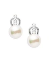 MAJORICA 7MM White Faux Pearl & Sterling Silver Hollow Fill Earrings,0400095770600