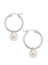 MAJORICA Lucy 8MM Organic Pearl Hoop Earrings/1",0400090950269
