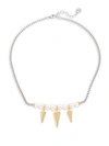MAJORICA 6/7/8MM WHITE ORGANIC PEARL & SPIKE NECKLACE,0400089937163