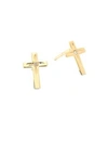 SAKS FIFTH AVENUE 14K Yellow Gold Cross Earrings,0400093563106