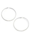 Saks Fifth Avenue Women's Sterling Silver Hammered Hoop Earrings In Silver