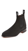 R.m.williams R.m. Williams Black Suede Comfort Craftsman Chelsea Boots In Black