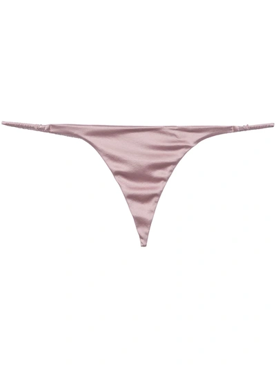 Fleur Du Mal Luxe Silk G-string In Neutrals