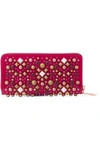 CHRISTIAN LOUBOUTIN PANETTONE EMBELLISHED PATENT-LEATHER CONTINENTAL WALLET
