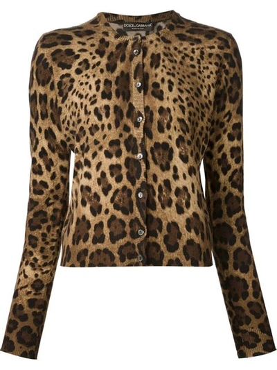 Dolce & Gabbana Leopard-print Cashmere And Silk-blend Cardigan