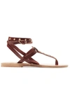 Ancient Greek Sandals Estia Nails Embellished Leather Sandals In Dark Brown