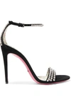 GUCCI ISLE CRYSTAL-EMBELLISHED SUEDE SANDALS