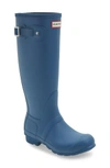 Hunter 'tour' Packable Rain Boot In Dark Earth Blue
