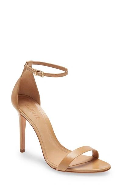 Schutz Cadey Lee Ankle Strap Sandal In Light Wood